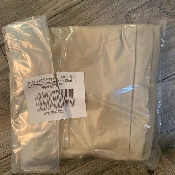 NWT LANDS' END CURVY FIT PLAIN FRONT BOOT CUT CHINO PANTS DESERT KHAKI 0 - Picture 6 of 16
